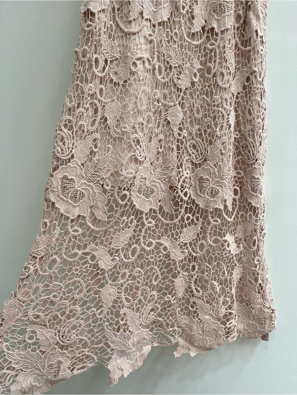 Free People Nora Lace Overlay Midi Dress Cream Tank Boho Festival Size Large - Picture 10 of 15